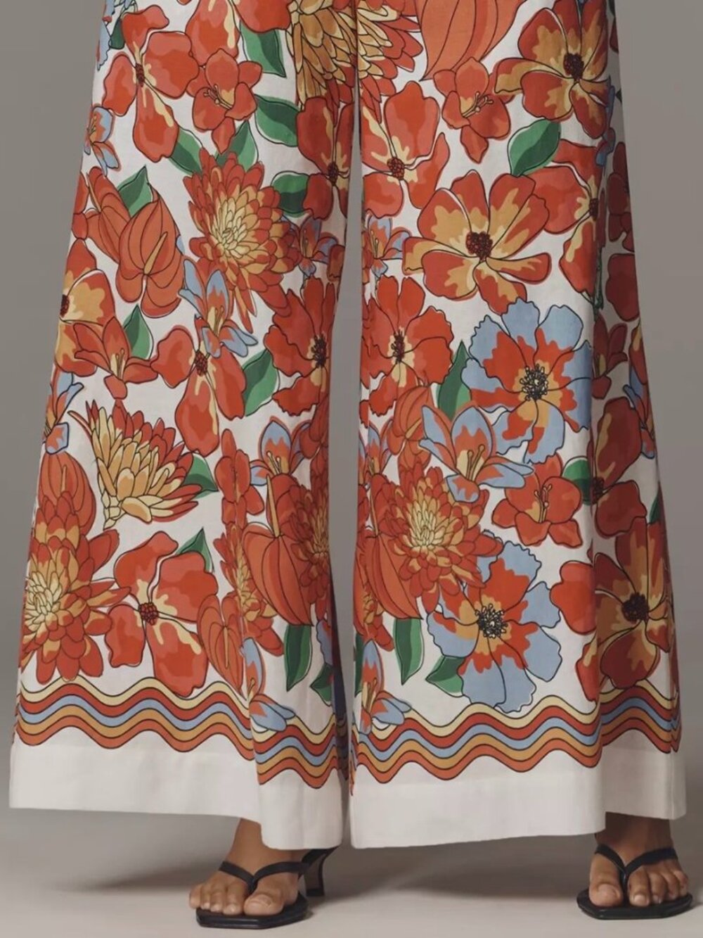 FARM Rio Anthropologie Linen Viscose Wide Leg Floral Pants - Picture 2 of 7